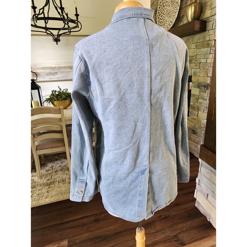 Entro Boutique Womens Light Wash Denim Blazer Jacket Size M‎ 100% Cotton Blue - Picture 5 of 9